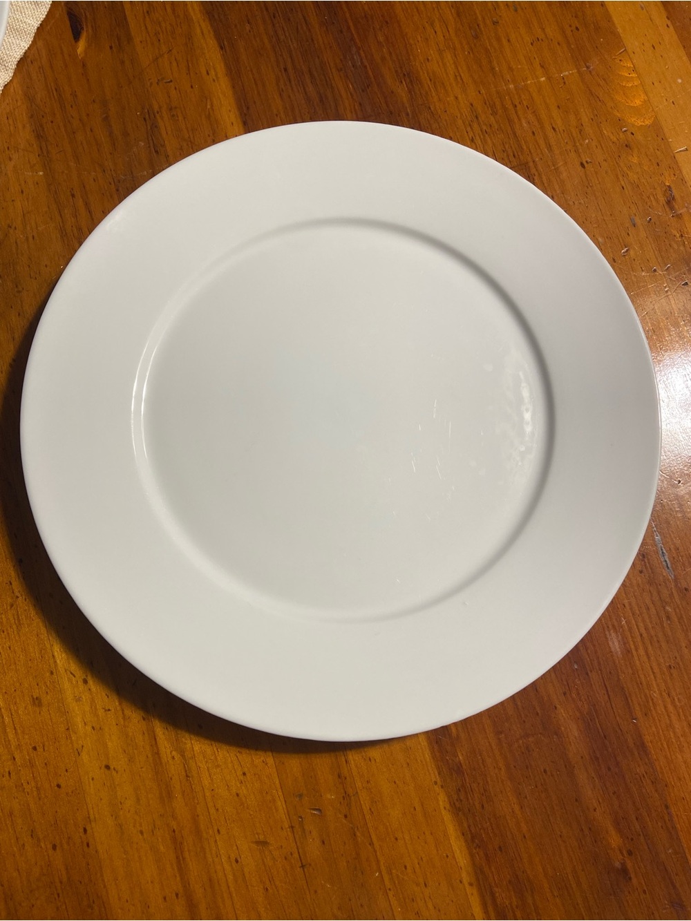 2 Food Network White Ceramic Dinner Plates -Simple Round Design, minor scratches